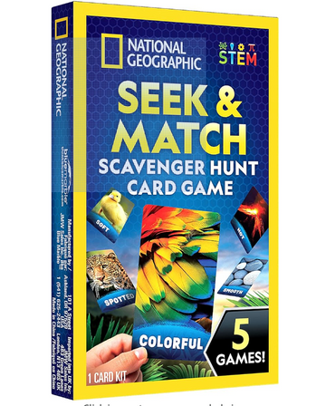 NATIONAL GEOGRAPHIC Scavenger Hunt for Kids Card Game - Seek & Match Objects from 40 Jumbo-Sized Cards, Camping Games, Activities for Toddlers, Car Game, Kids Outdoor Activities, Stocking Stuffers